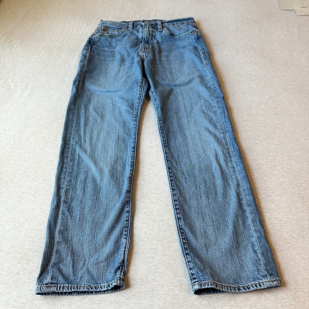 Levis Premium Straight Leg Jeans Light Wash Blue Denim Women Size 29x26.5